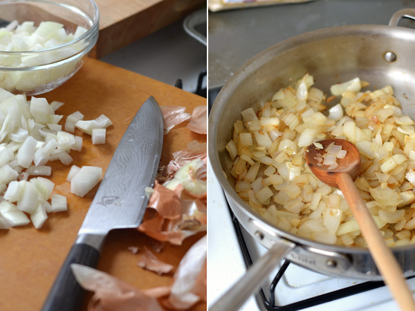 chopped and sautéed onions