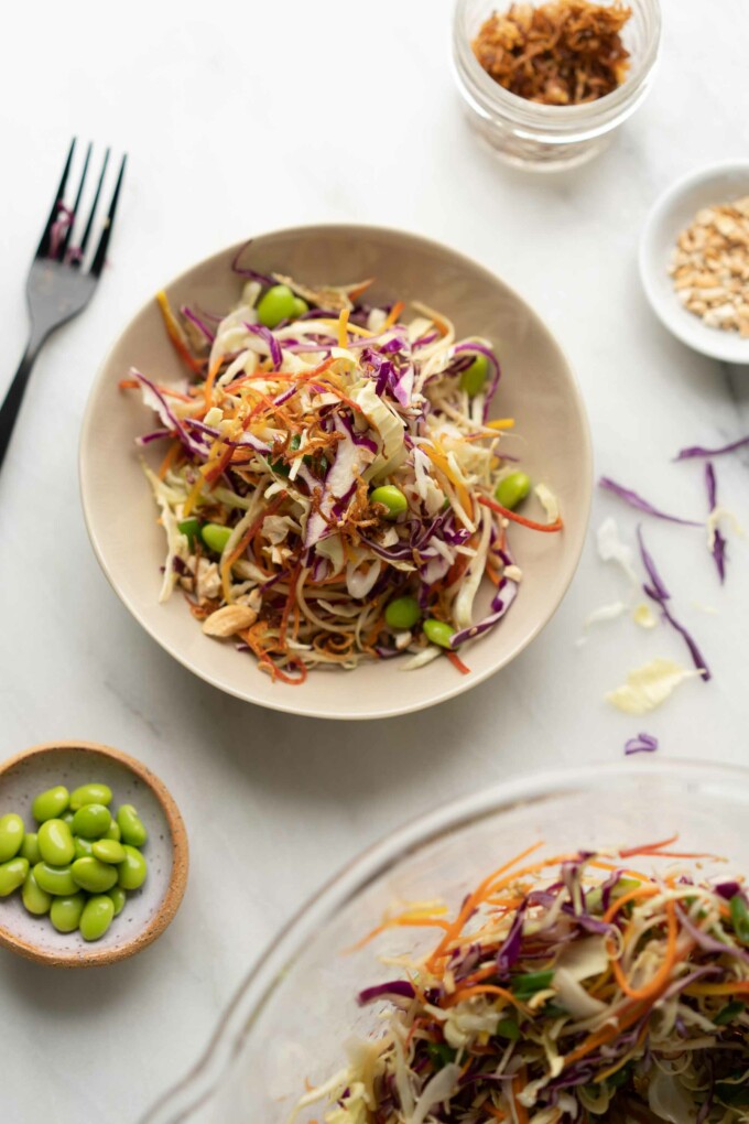 asian coleslaw with dressing
