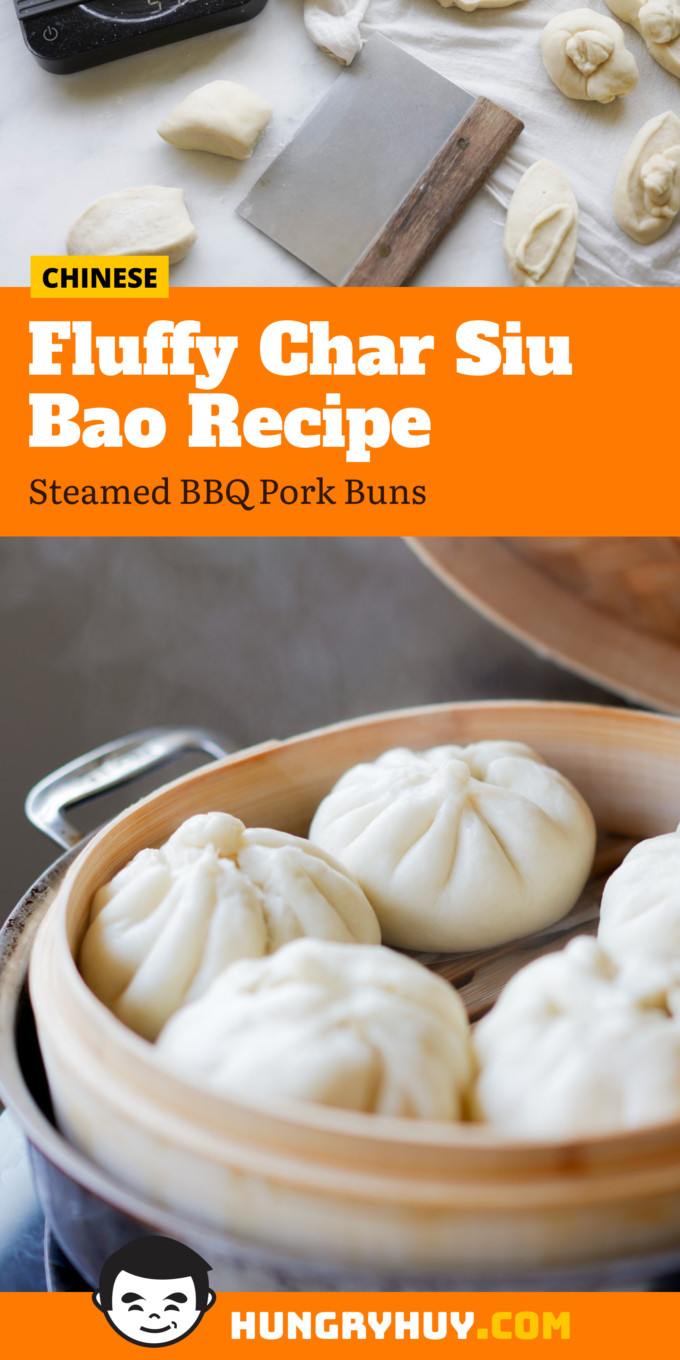 Fluffy Char Siu Bao (Steamed BBQ Pork Buns) Pinterest Image