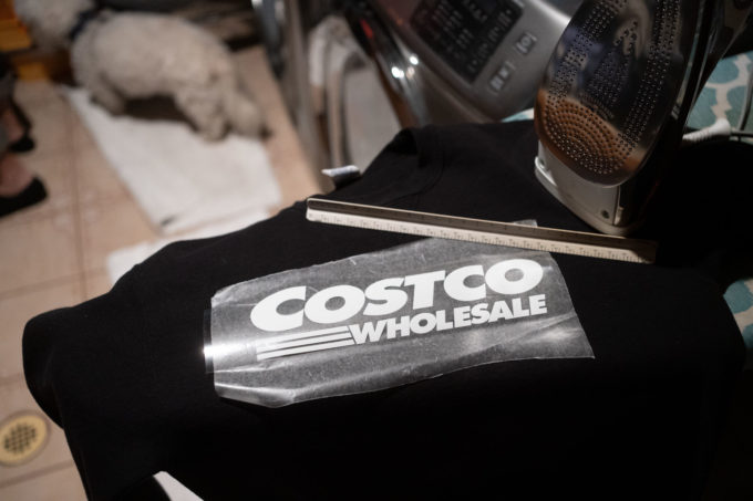 Cricut heat transfer of Costco logo