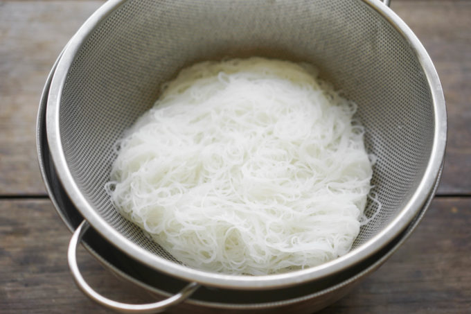drained pancit noodles