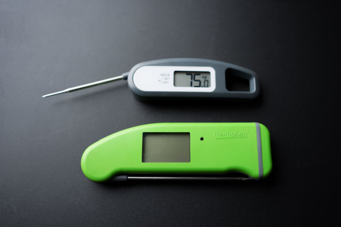 two instant read thermometers
