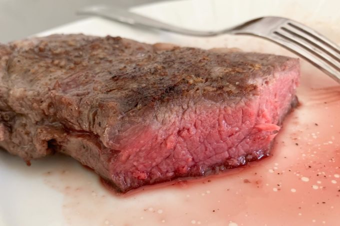 sliced Anova cooked sous vide steak