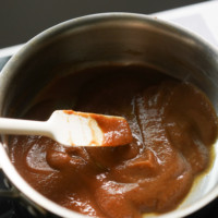 tamarind paste in a pot closeup